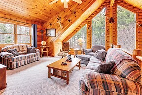 Spacious Log Home w/ 13 Acres, Ponds & Fire Pit!