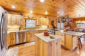 Spacious Log Home w/ 13 Acres, Ponds & Fire Pit!