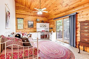 Spacious Log Home w/ 13 Acres, Ponds & Fire Pit!