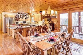 Spacious Log Home w/ 13 Acres, Ponds & Fire Pit!