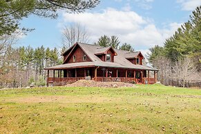 Spacious Log Home w/ 13 Acres, Ponds & Fire Pit!