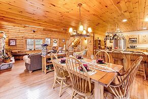 Spacious Log Home w/ 13 Acres, Ponds & Fire Pit!