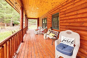 Spacious Log Home w/ 13 Acres, Ponds & Fire Pit!
