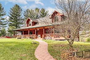 Spacious Log Home w/ 13 Acres, Ponds & Fire Pit!