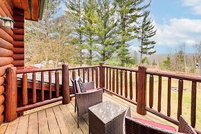Spacious Log Home w/ 13 Acres, Ponds & Fire Pit!