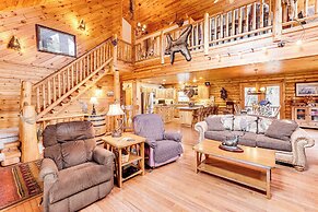 Spacious Log Home w/ 13 Acres, Ponds & Fire Pit!