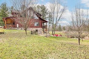Spacious Log Home w/ 13 Acres, Ponds & Fire Pit!
