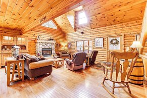 Spacious Log Home w/ 13 Acres, Ponds & Fire Pit!