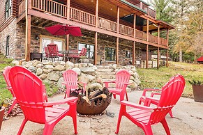 Spacious Log Home w/ 13 Acres, Ponds & Fire Pit!
