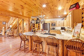 Spacious Log Home w/ 13 Acres, Ponds & Fire Pit!