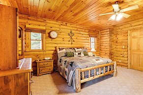 Spacious Log Home w/ 13 Acres, Ponds & Fire Pit!