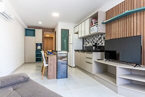 Flat beira mar-Com Churrasq-SH133