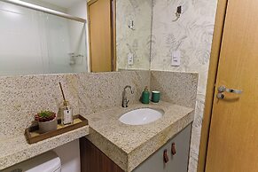 Studio Pet Friendly c Garagem e Varanda no Centro
