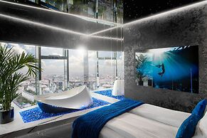 Apartments in Sky Tower with Bathtub near the window