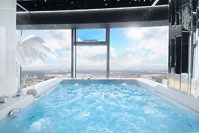 Apartments in Sky Tower with Bathtub near the window