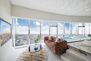 Apartments in Sky Tower with Bathtub near the window