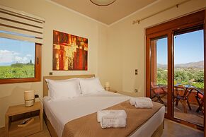 Cretan Vineyard Hill Villa Private Pool, Panoramic View, Beautiful Vin