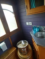 Une roulotte et des chevaux