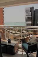 Flat no novo edifício conceito com linda vista mar