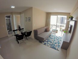 Flat no novo edifício conceito com linda vista mar