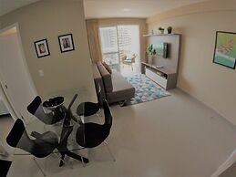 Flat no novo edifício conceito com linda vista mar