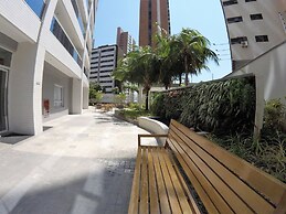 Flat no novo edifício conceito com linda vista mar