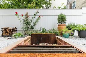 Modern European Home - Garden Patio w/ Firepit