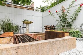 Modern European Home - Garden Patio w/ Firepit
