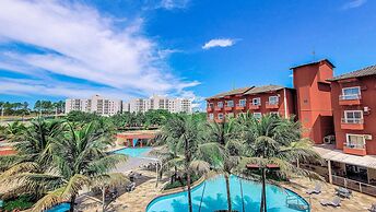 Frente ao Parque da Lagoa Quente, Apto particular com varanda e vista 