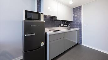 Blue and white pension