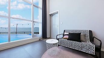 Blue and white pension