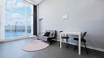 Blue and white pension