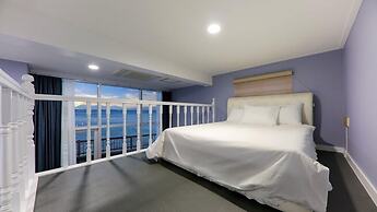 Blue and white pension