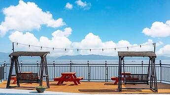 Blue and white pension