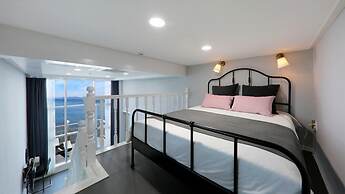 Blue and white pension