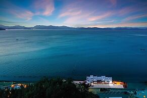 Blue and white pension