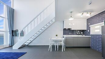 Blue and white pension