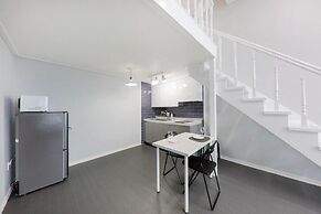 Blue and white pension