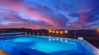 Blue and white pension