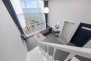 Blue and white pension