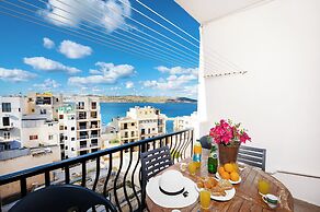 Getawaysmalta - Seashells Apartment 11 With Terrace and Sea Views in B