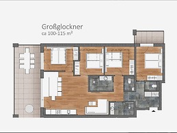 Large Apartment With Balcony & Terrace on Ski Slope