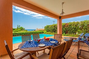 Villa Vali Large Private Pool Walk to Beach Sea Views A C Wifi Car Not