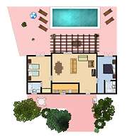 Villa Peach Large Private Pool Walk to Beach Sea Views A C Wifi Car No