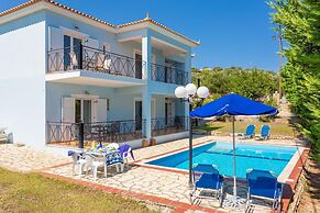 Skala Villa Blue Large Private Pool Walk to Beach Sea Views A C Wifi -