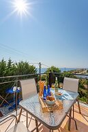 Skala Villa Blue Large Private Pool Walk to Beach Sea Views A C Wifi -