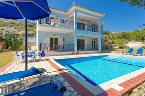 Skala Villa Blue Large Private Pool Walk to Beach Sea Views A C Wifi -