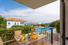 Skala Villa Yellow Large Private Pool Walk to Beach Sea Views A C Wifi