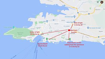 Luxury Spacious apt Near Znjan Beach w sea View