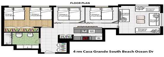 Beachfront 4 Room Ocean Drive Deluxe Suite